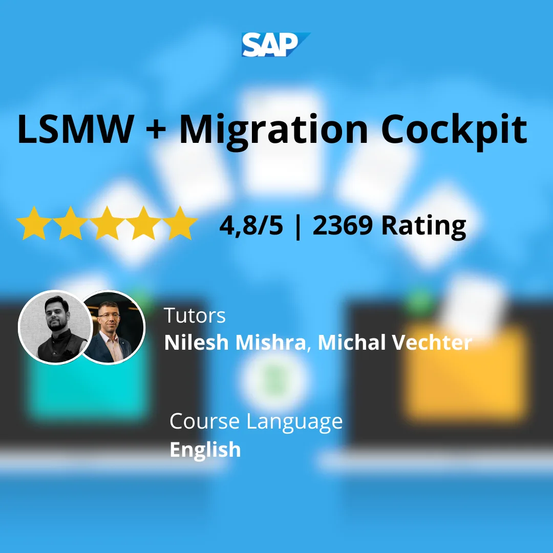 Expert-led SAP LSMW and Migration Cockpit training for junior consultants.